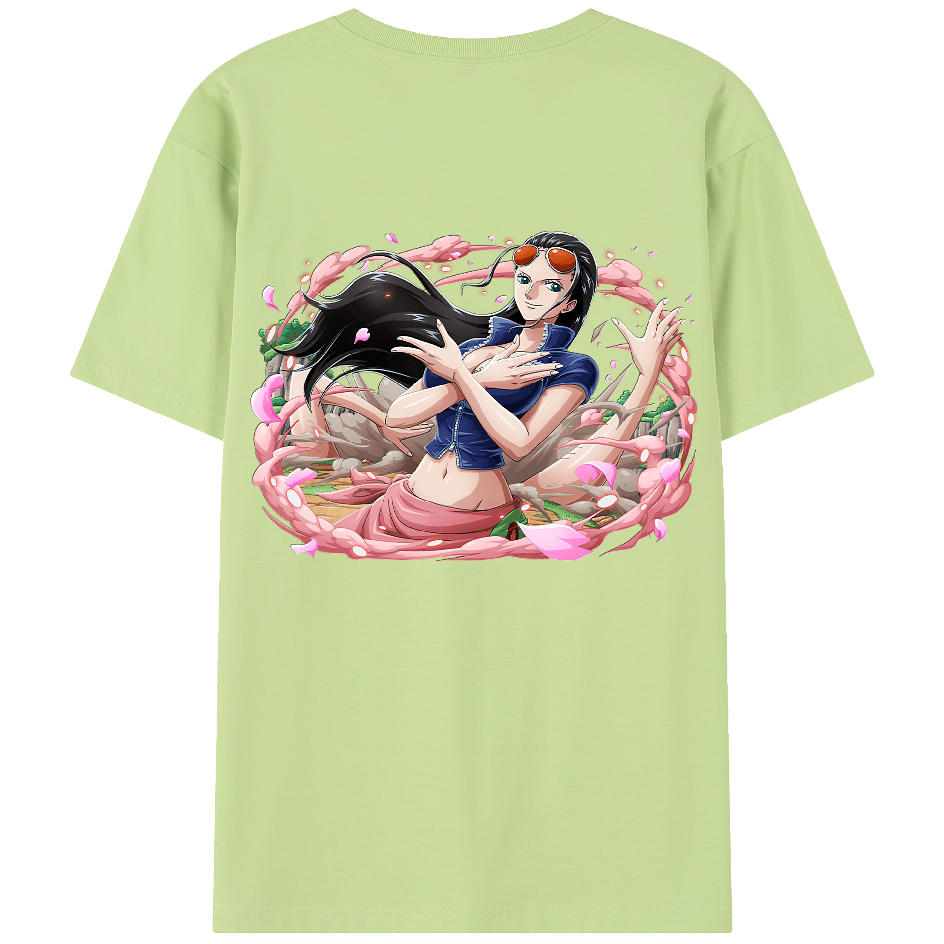 ワンピース ニコ・ロビン ONE PIECE Nico Robin 綿100％半袖Tシャツ（背面プリント）